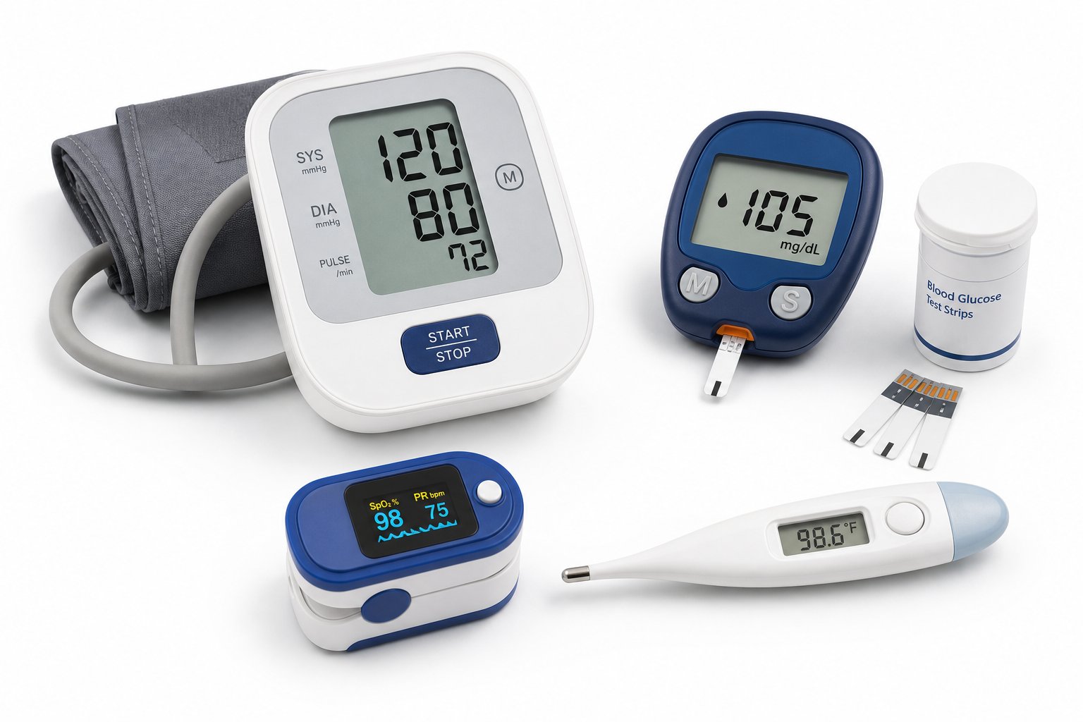 Daily Diagnostics – BP monitors, glucometers, oximeters & thermometers available at Khattri Surgicals, Kanpur